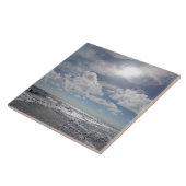 Middag zon op het strand tegeltje (Zijkant)