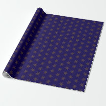 Middagblauw en gouden sterrenwikkelpapier