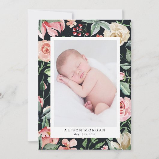 middagbloem bloedige geboorte aankondiging (Voorkant)