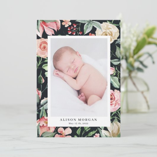 middagbloem bloedige geboorte aankondiging (Staand voorkant)