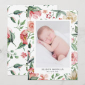 middagbloem bloedige geboorte aankondiging (Voorkant / Achterkant)