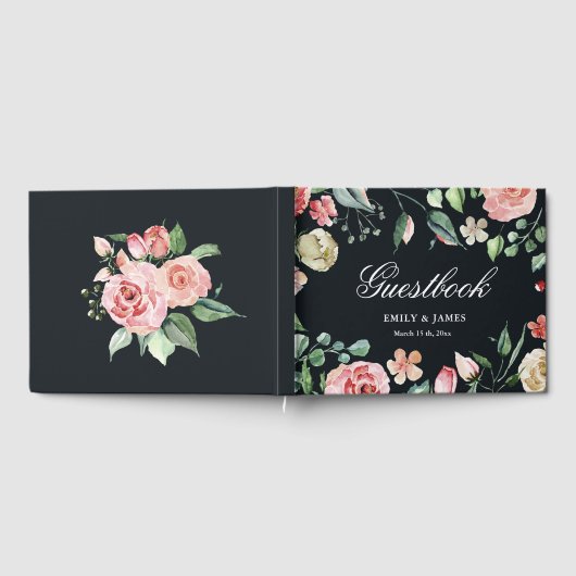 middagbloem elegant floral bruiloft guestbook gastenboek (Volledig)