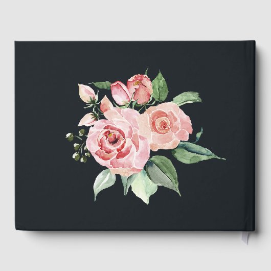 middagbloem elegant floral bruiloft guestbook gastenboek (Achterkant)