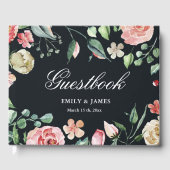 middagbloem elegant floral bruiloft guestbook gastenboek (Voorkant)
