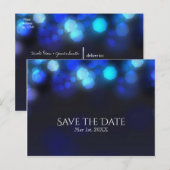 Middaghemelblauwe lichten Trouw Save the Date Aankondigingskaart (Voorkant / Achterkant)