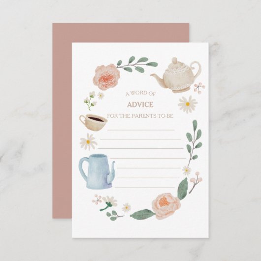 Middagmiddag Baby shower Advice Kaart (Voorkant / Achterkant)