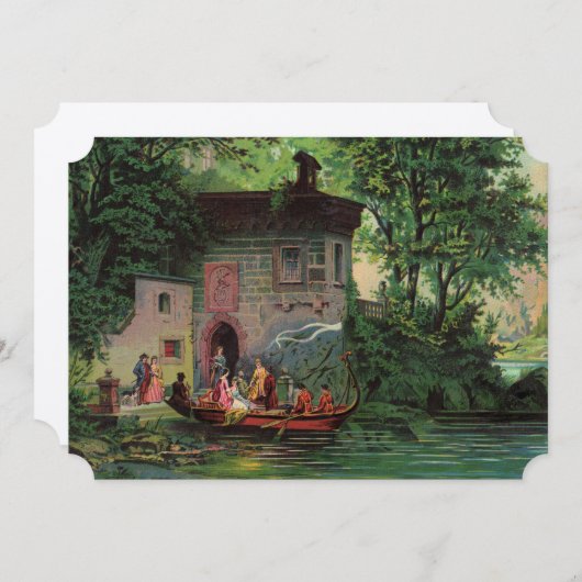 Middagmiddag bij de uitnodiging voor het Comomeer (Voorkant / Achterkant)