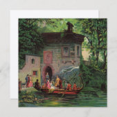 Middagmiddag bij de uitnodiging voor het Comomeer (Voorkant / Achterkant)