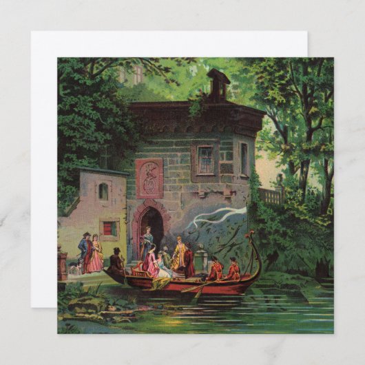 Middagmiddag bij de uitnodiging voor het Comomeer (Voorkant / Achterkant)