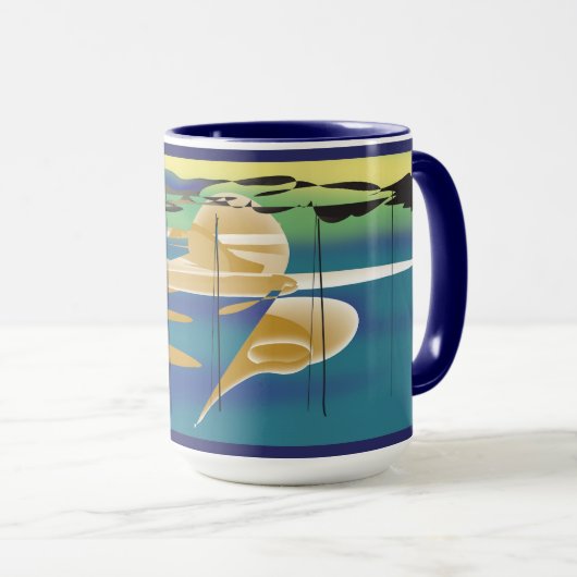 Middagmiddag bij het meer mok (Voorkant rechts)