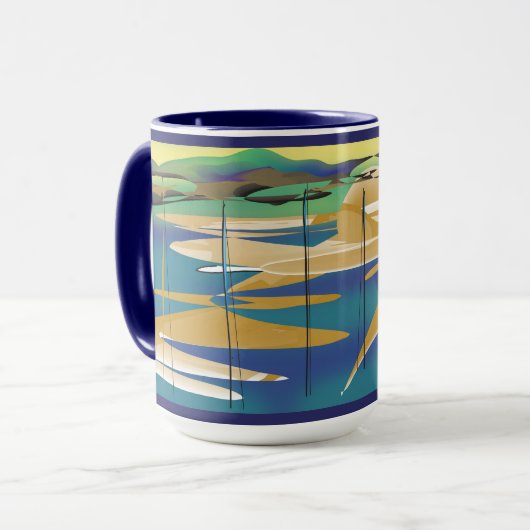 Middagmiddag bij het meer mok (Voorkant links)