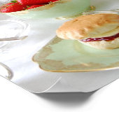 Middagmiddag Poster van thee en roze rozen (Hoek)