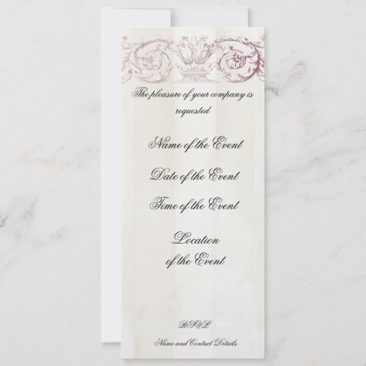 Middagmiddag Tea op Linen Kaart (Achterkant)