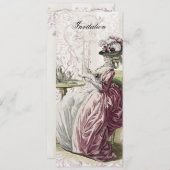 Middagmiddag Tea op Linen Kaart (Voorkant / Achterkant)