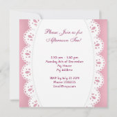 Middagmiddag Tea Partij  Roze Roze Teapot Kaart (Achterkant)