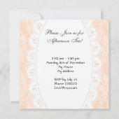 Middagmiddag Tea Party Perst Koral Floral Teapot Kaart (Achterkant)