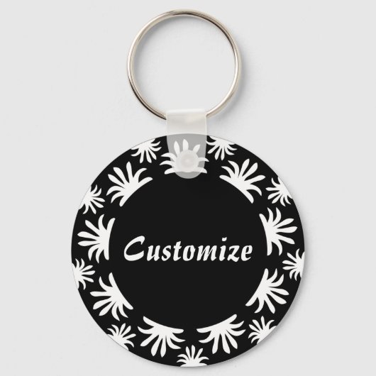 Middagmiddag van de Sjabloon Triffids - B&W Sleutelhanger (Voorkant)