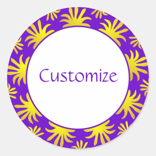 Middagmiddag van de Triffids-Sjabloon - Paars en g Ronde Sticker (Voorkant)