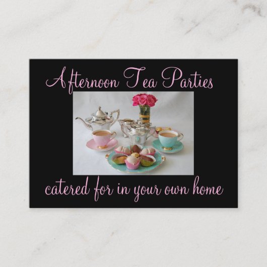 Middagmiddag Visitekaartje Tea Party (Voorkant)