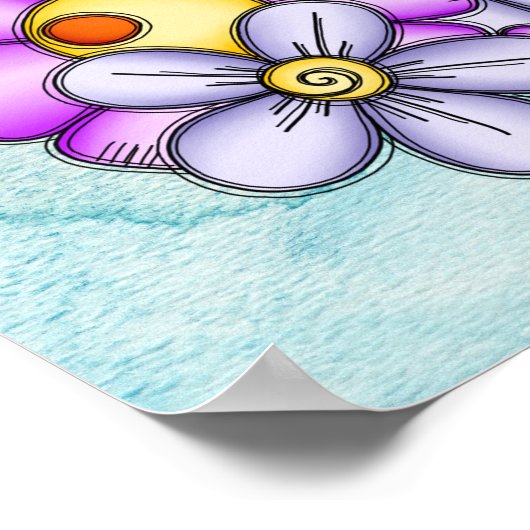 Middagmiddag, Waterverf-droogventilator Poster (Hoek)