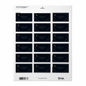 Middagnacht Hemels Huwelijksadreslabel Etiket (Full Sheet)