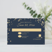 Middagsterren Twinkelen Trouwreactie RSVP Kaartje (Staand voorkant)