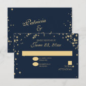 Middagsterren Twinkelen Trouwreactie RSVP Kaartje (Voorkant / Achterkant)