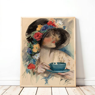 Middagthee, Harrison Fisher Poster