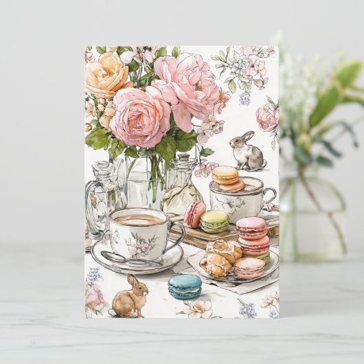 Middagthee & Kleine Teentjes | Salonfeestje Kaart (Staand voorkant)