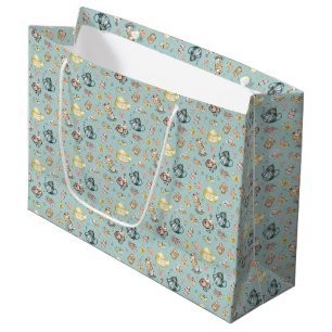 Middagthee & Rozen Patroon op Aqua Groot Cadeauzakje