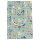  Middagthee & Rozen Patroon op Aqua Medium Cadeauzakje (Voorkant)