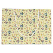 Middagthee & Rozen Patroon op geel Groot Cadeauzakje (Achterkant)