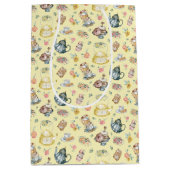  Middagthee & Rozen Patroon op geel Medium Cadeauzakje (Voorkant)