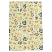  Middagthee & Rozen Patroon op geel Medium Cadeauzakje (Achterkant)