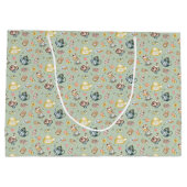  Middagthee & Rozen Patroon op Groen Groot Cadeauzakje (Achterkant)