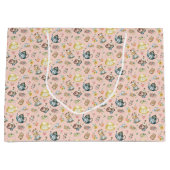 Middagthee & Rozen Patroon op perzik Groot Cadeauzakje (Voorkant)