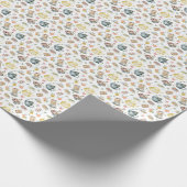  Middagthee & Rozen Patroon op Wit Cadeaupapier (Hoek)