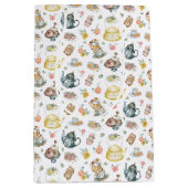 Middagthee & Rozen Patroon op Wit Medium Cadeauzakje (Voorkant)