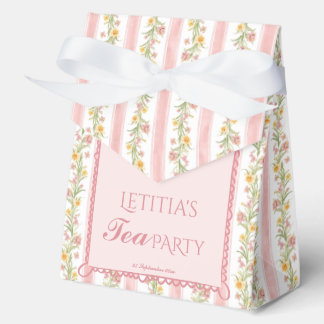 Middagtheepartij grand millennial baby shower bedankdoosjes