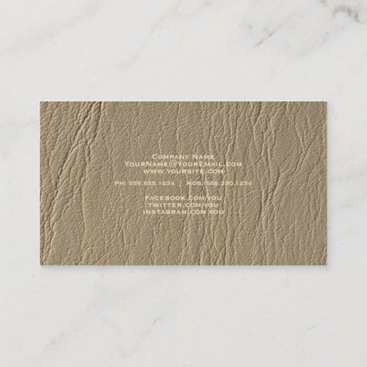 Middel Camel Taupe Nepleer Minimalistisch Visitekaartje (Achterkant)