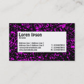 Middel Etiket - Abstracte Lijnen - Magenta Visitekaartje (Achterkant)