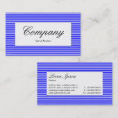 Middel Etiket - Lijnpatroon - Blauw en Wit Visitekaartje (Voorkant / Achterkant)