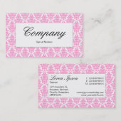 Middel label - Roze Damask (Voorkant / Achterkant)