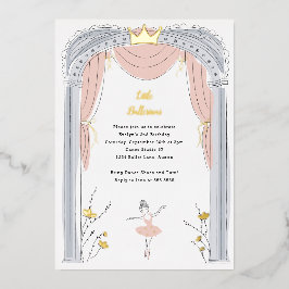 Middel Stage Ballet Kinderen van Birthday Gold Folie Uitnodiging