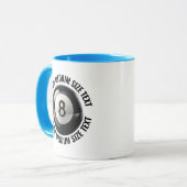 Middel Text LICHTBLAUW Combo 11oz Aangepaste 8 Bal Mok (Voorkant links)