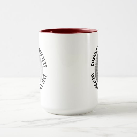 Middel Text MAROON Combo 15oz Aangepaste Golf Mok (Midden)