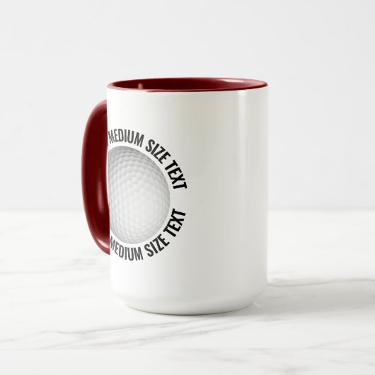Middel Text MAROON Combo 15oz Aangepaste Golf Mok (Voorkant links)