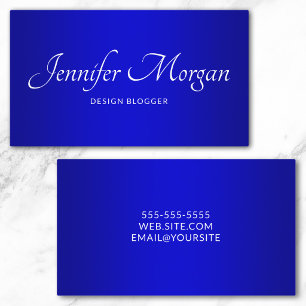 Middel tot donkerblauwe elegante ombre visitekaartje