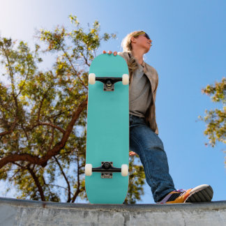 Middel Turquoise Effen Kleur Achtergrond Persoonlijk Skateboard