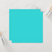 Middel turquoise effen kleur kaart (Voorkant / Achterkant in situ)